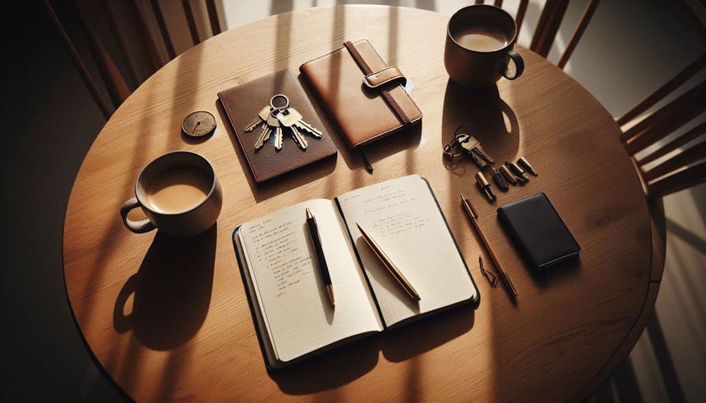 Interview on a wooden table