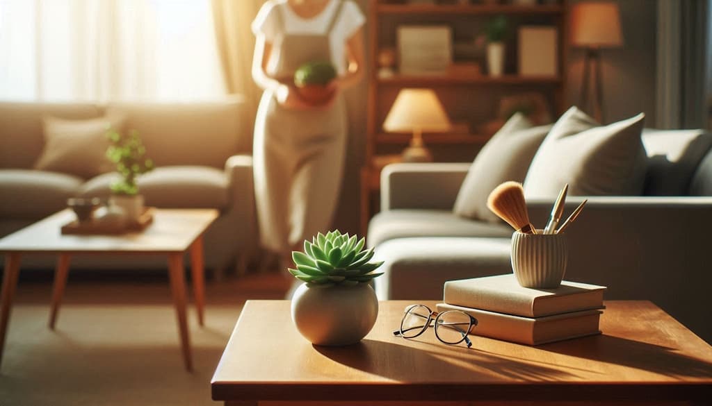 Living room with mjakazi in the background